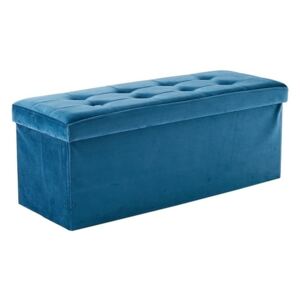 Modrá obdĺžniková taburetka Velvet