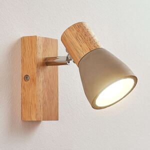 LED svetlo Filiz z dreva a betónu 1-plameňové