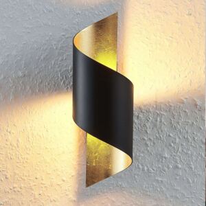 Kovová LED nástenná lampa Desirio, čierno-zlatá