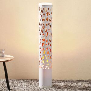 Biela stojaca LED lampa Organic s Flame–Bulb