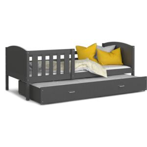 Detská posteľ s prístelkou TAMI R2 - 190x80 cm - šedá