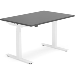 Výškovo nastaviteľný stôl Modulus, T-rám, 1200x800 mm, čierna/biela