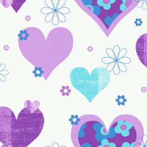 Tapeta na stenu - Arthouse Happy Hearts Happy Hearts Purple