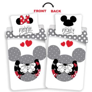 Jerry Fabrics Mickey and Minnie "love grey"