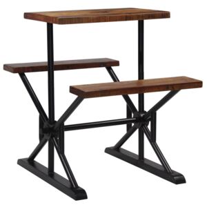Barový stôl s lavicami z recyklovaného dreva 80x50x107 cm
