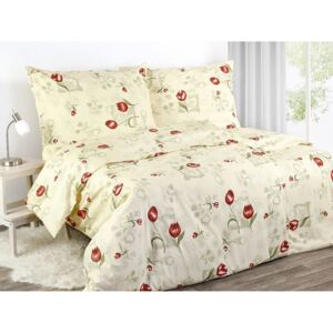 Goldea bavlnené posteľné obliečky - vzor 426 tulipány 140 x 200 a 70 x 90 cm