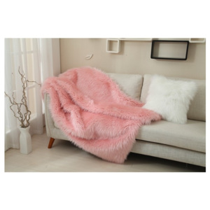 Kožušinová deka, ružová, 150x170, EBONA TYP 7 | TEMPO KONDELA