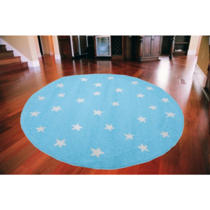 Detský kusový koberec Hviezdicky modrý kruh, Velikosti 133x133cm