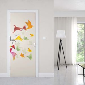 GLIX Fototapeta na dvere - Modern 3D Design Polygon Birds