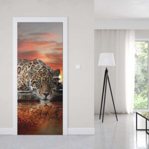 GLIX Fototapeta na dvere - Leopard