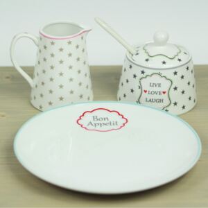 Krasilnikoff Porcelánový tanier Bon Apetit - 20,5 cm