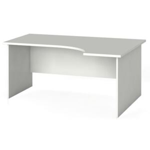 Ergonomický kancelársky pracovný stôl 160 x 120 cm, biela, pravý