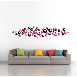 GLIX Bubliny dvojfarebné - nálepka na stenu Čierná a růžová 2 x 50 x 50 cm