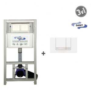 SANIT SET WC 3v1 montážny prvok pre závesné WC + uchytenie + biele 2-činné tlačítko