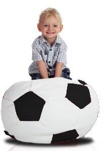 Sedací vak futbalová lopta malá bielo-čierna EMI