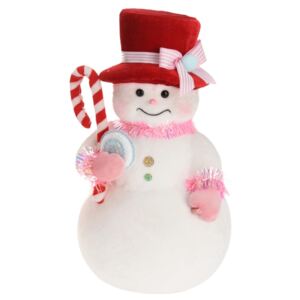 Sladký snehuliak 39 cm | Dve prevedenia S červenou čiapkou