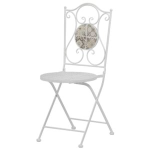 Záhradná stolička US 1001 biela/mozaika