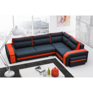 OK nábytok Rohová sedačka SANDY - čierna/orange
