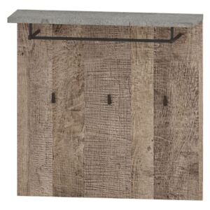 Vešiakový panel, dub pieskový/sivá, BARIA 80