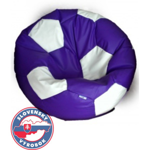 Futbalová lopta malá - sedací vak fialovo biela