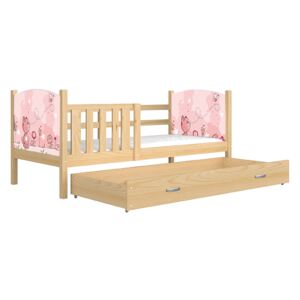 GL Detská posteľ Dobby 190x80 Ružová mačička č.10 Farba: Borovica