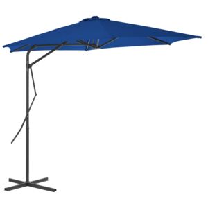 Vonkajší slnečník s oceľovou tyčou, modrý 300x230 cm