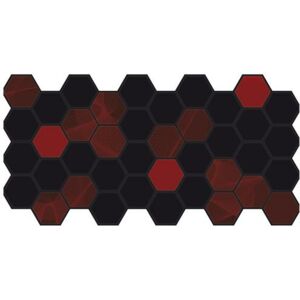Obkladové 3D PVC panely TP10015627, rozmer 973 x 492 mm, hexagon červeno-čierny Induction, GRACE