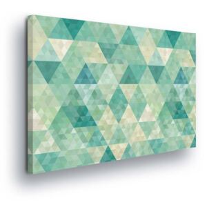 Obraz na plátne - Blue-Green Triangles 80x80 cm