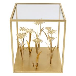 KARE DESIGN Odkladací stolík Flower Meadow – zlatá, 40×40 cm