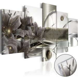 Obraz na skle Bimago - Space's Flowers 100x50 cm