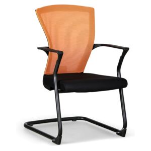 Konferenčná stolička Bret, čierna/oranžová