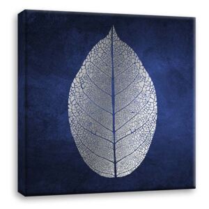 Styler Metalický obraz na plátne - Blue leaf 60x60 cm