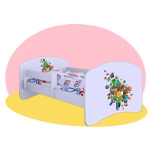 OR Minecraft - detská posteľ Hobby biela 140x70 Variant úložný box: S úložným boxom (+20 Eur)