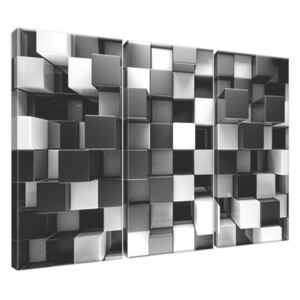 Obraz na plátne Čierno-biele 3D kocky 90x60cm 2821A_3J