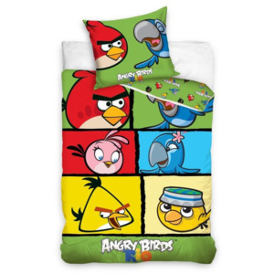 Tip Trade Bavlnené obliečky Angry Birds 7007, 140 x 200 cm, 70 x 80 cm