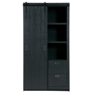 Čierna skriňa s posuvnými dvermi vtwonen Slide