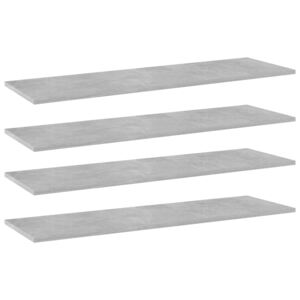 Prídavné police 4 ks, betónovo sivé 100x30x1,5 cm, drevotrieska