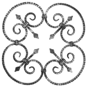 Ozdobný ornament pre kované ploty, brány a mreže 13.025 pr.12x12 mm, 590 x 590 mm