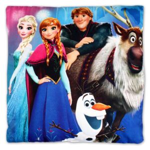 Setino · Detský vankúš Ľadové kráľovstvo - Frozen - Anna, Elsa, Swen a Olaf - 40 x 40 cm