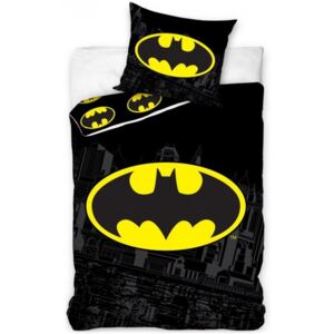 Carbotex · Bavlnené posteľné obliečky Batman - motív Gotham City - 70 x 90 cm + 140 x 200 cm - Certifikát Oeko Tex Standard 100