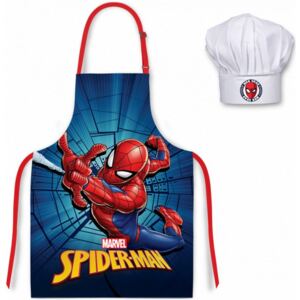 Javoli · Detská / chlapčenská zástera s kuchárskou čiapkou Spiderman pre deti 3-8 rokov