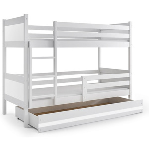 Poschodová posteľ BALI+UP + matrace + rošt ZADARMO, 190x80 cm, biela, biela