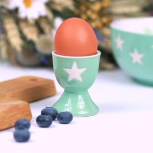 Krasilnikoff Porcelánový stojan na vajíčko Minty green Stars