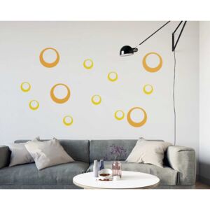 GLIX Dekorácie kruhy - samolepka na stenu Žltá 60 x 40 cm