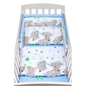 2-dielne posteľné obliečky New Baby 90/120 cm modré so sloníky, Vhodnosť: Pre chlapcov