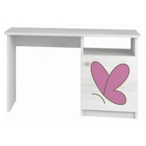 Baby Boo písací stôl Surf biela Gravir motýlik ružový