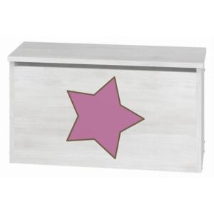 Box na hračky Baby Boo Gravir hviezdička ružová Surf biela