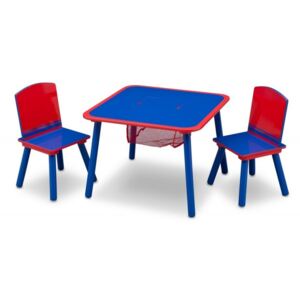 Delta detský stôl so stoličkami modro-červený