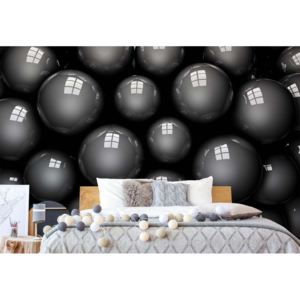 GLIX Fototapeta - 3D Grey Balls Vliesová tapeta - 206x275 cm