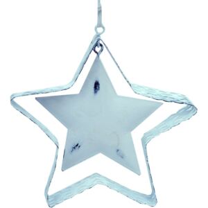 Vianočná dekorácia hviezda kovová biela